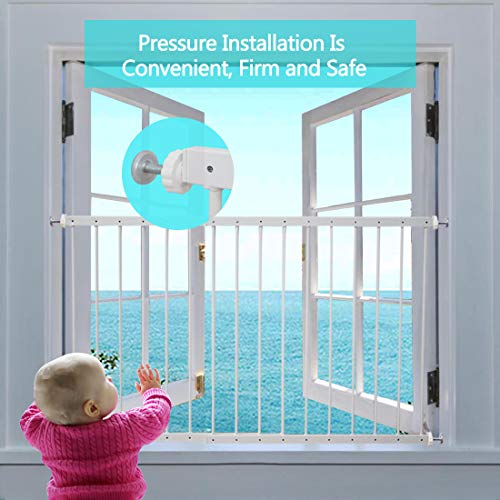 WAOWAO Window Safety Guards for Children Kids Child Toddler Pets Proof Extra Wide White Tension Security Window Guard Gate for Home Fit 31.50"-86.62" Sliding Windows (3 Piece ï¼61.41"-86.61")) by WAOWAO