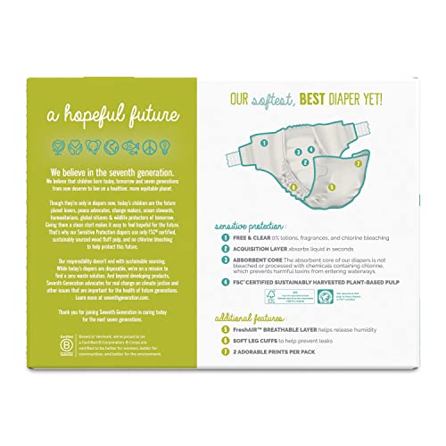 Seventh Generation Baby Diapers, Size 5, 132 count, One Month Supply, for Sensitive Skin by AmazonUs/SEVM7