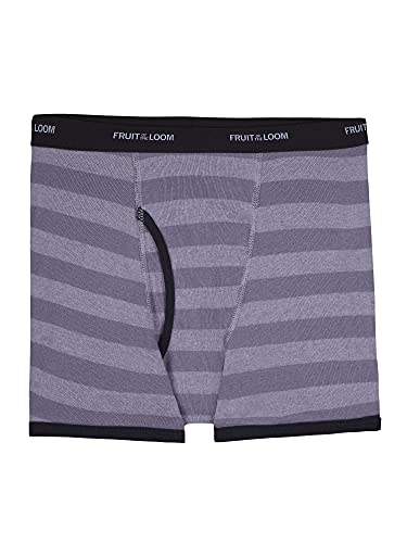 Fruit of the Loom Tag Free Cotton Boxer Briefs, Boy - 10 Pack - Traditional Fly Stripes, Small by Fruit of the Loom