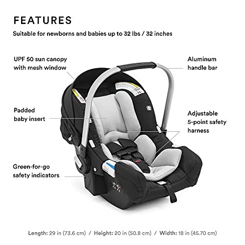 Stokke PIPA by Nuna Car Seat, Black - Ergonomic Design - Effortless Installation - Adjustable Safety Harness & Side Impact Protection - for Babies Up to 32 lbs./32 in. - Base Included from Stokke