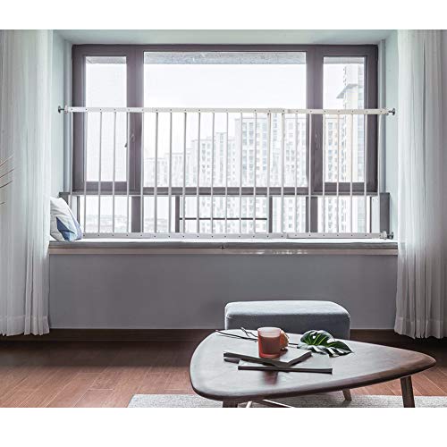 WAOWAO Window Safety Guards for Children Kids Child Toddler Pets Proof Extra Wide White Tension Security Window Guard Gate for Home Fit 31.50"-86.62" Sliding Windows (3 Piece ï¼61.41"-86.61")) by WAOWAO