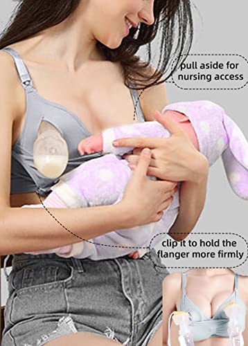 iloveSIA 2 in 1Nursing & Pumping Bra Breastfeeding-Pumps Bra Grey Size XL from 