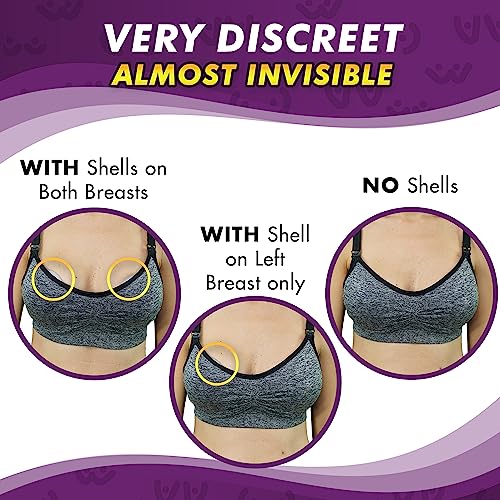 Breast Shell & Milk Catcher for Breastfeeding Relief (2 in 1) Protect Cracked, Sore, Engorged Nipples & Collect Breast Milk Leaks During The Day, While Nursing or Pumping (2 Pack) from Mommyz Love, Inc