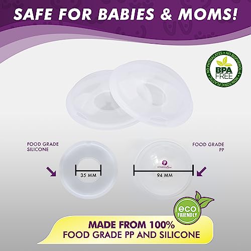 Breast Shell & Milk Catcher for Breastfeeding Relief (2 in 1) Protect Cracked, Sore, Engorged Nipples & Collect Breast Milk Leaks During The Day, While Nursing or Pumping (2 Pack) from Mommyz Love, Inc