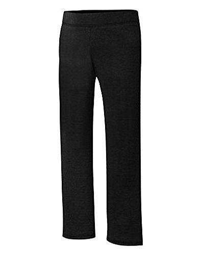 Hanes girls Comfortsoft Ecosmart Open Bottom Leg Sweatpants Pants, Black, Large US from Hanes Women's Activewear