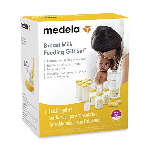 Medela Breastfeeding Gift Set, Breast Milk Storage System; Bottles, Nipples, Travel Caps, Breastmilk Storage Bags and More, Made Without BPA from AmazonUs/MEFJY