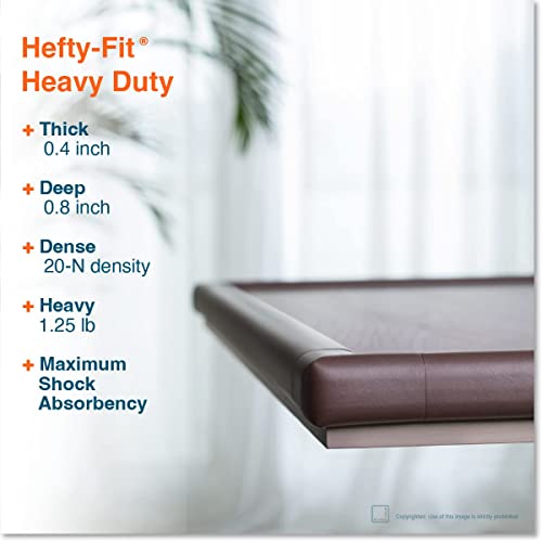 Edge Corner Protector Baby Proofing (Large 15ft Edge 4 Corners) - RovingCove Hefty-Fit Heavy-Duty, Soft NBR Rubber Foam, Furniture Fireplace Safety Corner Edge Bumper Guard, 3M Adhesive, Coffee Brown from Mayapple Baby
