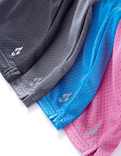 Liberty Pro 4 Pack: Youth Girls Basketball Shorts 3", Mesh Shorts Kids Athletic Clothes Gym Apparel Performance Active Wear (Set 1, Medium) by 