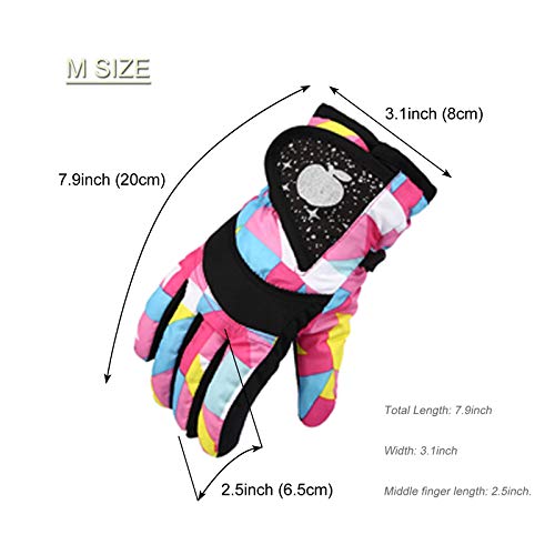 GDDXLM 2022 Kids Winter Ski Gloves for Boys Girls Winter Waterproof Thickening Warm Cold-Proof Outdoor Skating Skiing Gloves Holiday Outdoor Walking Essential Clothing Matching by GDDXLM