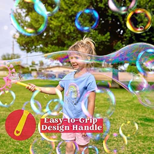 JOYIN Bubble Wand Set with 16oz Bubble Solution 10" Large Bubble Wands Colorful Bubble Wands for Kids, Indoor and Outdoor Play, Christmas Themed Party and Gifts by Joyin Inc