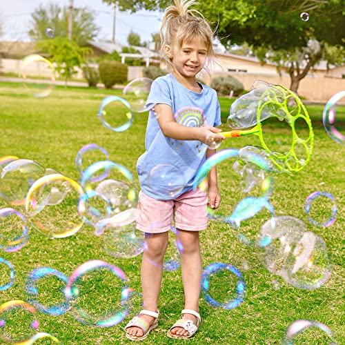 JOYIN Bubble Wand Set with 16oz Bubble Solution 10" Large Bubble Wands Colorful Bubble Wands for Kids, Indoor and Outdoor Play, Christmas Themed Party and Gifts by Joyin Inc