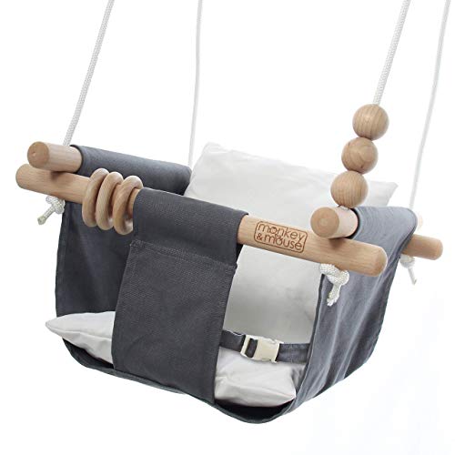 Monkey & Mouse Baby Swing Seat - Hanging Indoor Swing for Kids & Temporary Baby Swing Outdoor - Used for Indoor Playground, Sports & Outdoor Play Toys, Swing Sets for Backyard by Monkey & Mouse