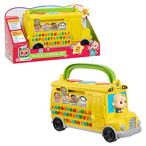 CoComelon Musical Learning Bus, Number and Letter Recognition, Phonetics, Yellow School Bus Toy Plays ABCs and Wheels on the Bus, by Just Play by Just Play