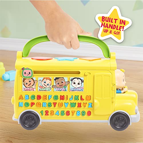 CoComelon Musical Learning Bus, Number and Letter Recognition, Phonetics, Yellow School Bus Toy Plays ABCs and Wheels on the Bus, by Just Play by Just Play