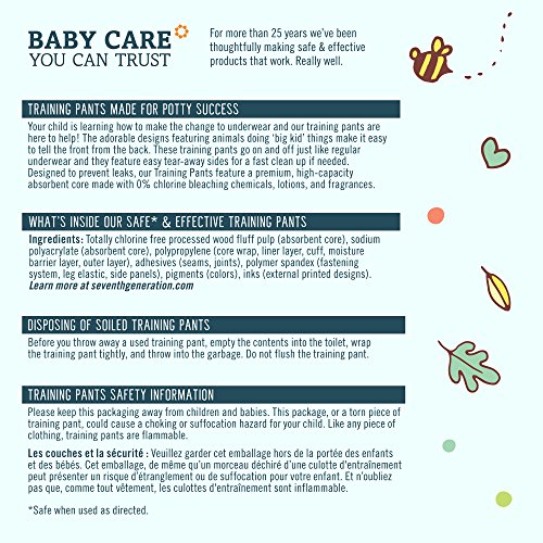 Seventh Generation Baby & Toddler Training Pants, Large Size 3T-4T, 88 count1 from Seventh Generation