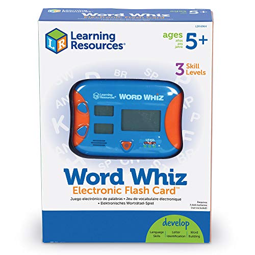 Learning Resources Word Whiz Electronic Flash Card, Handheld Word Games, Word Building Game for Kids, Electronic Learning Games, Ages 5+ by Learning Resources