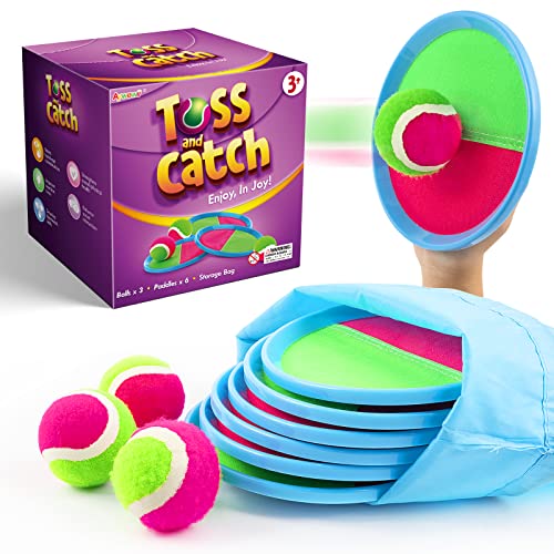 Aywewii Toss and Catch Ball Set,3 Set Catch Game Toys Outdoor Games for Kids Backyard Games with 6 Paddles 3 Balls,Perfect Beach Toys Gift for Kids/Adults (Upgraded) from Ningbo Sno Stationery & Sports Articles Co., Ltd
