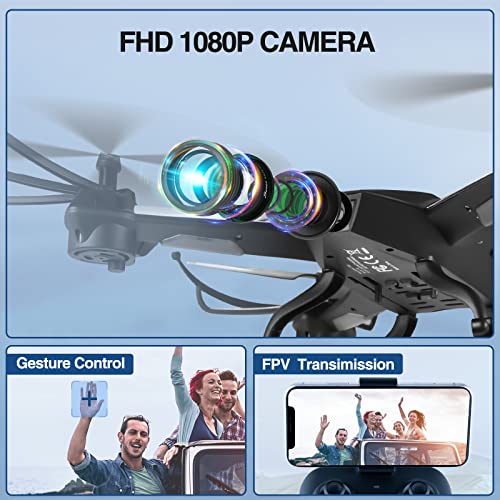 Drones for Adults/Kids/Beginners- ATTOP Larger 1080P FPV Drone with Camera One Key Start/Hover/Land Kids Drone Remote/APP/Voice/Gesture Control 24 Min Flight Low Battery Warn Safe Design Gift Ideas from Guangdong Attop Technology Co Ltd