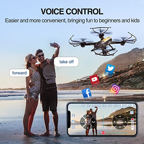 Drones for Adults/Kids/Beginners- ATTOP Larger 1080P FPV Drone with Camera One Key Start/Hover/Land Kids Drone Remote/APP/Voice/Gesture Control 24 Min Flight Low Battery Warn Safe Design Gift Ideas from Guangdong Attop Technology Co Ltd