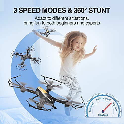 Drones for Adults/Kids/Beginners- ATTOP Larger 1080P FPV Drone with Camera One Key Start/Hover/Land Kids Drone Remote/APP/Voice/Gesture Control 24 Min Flight Low Battery Warn Safe Design Gift Ideas from Guangdong Attop Technology Co Ltd