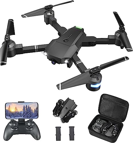 Drones with Camera for Adults with Carrying Case - ATTOP 1080P FPV Drone, Foldable RC Drone Voice/Gesture/Gravity Control, One Key Return Emergency Stop Safe Design Teen Boys/Girls Gifts for Christmas from Guangdong Attop Technology Co Ltd