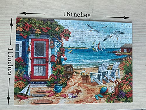 300 Piece Jigsaw Puzzle,Beach Scenery,Island,Waves,sea,Ocean,Nature,Birthday Festival Gift by Anwei