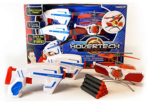 HoverTech Battle Drone, Ultimate Self-Flying Drone Target Challenge, Aim & Blast, Foam Dart Blasters, High-Tech Ceiling Censors, Lightweight, Durable, Safe, Encourages Fine Motor Skills, Ages 8+ from Top Secret Toys