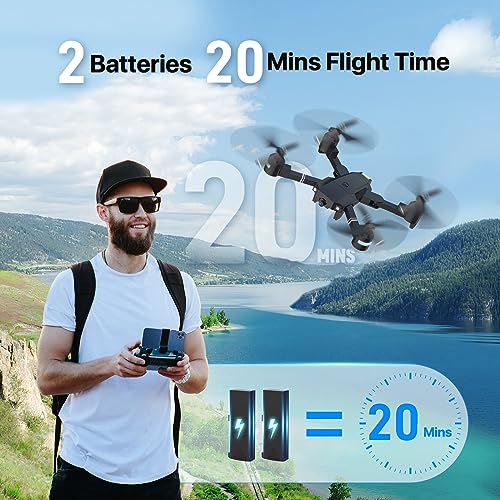 Drones with Camera for Adults with Carrying Case - ATTOP 1080P FPV Drone, Foldable RC Drone Voice/Gesture/Gravity Control, One Key Return Emergency Stop Safe Design Teen Boys/Girls Gifts for Christmas from Guangdong Attop Technology Co Ltd