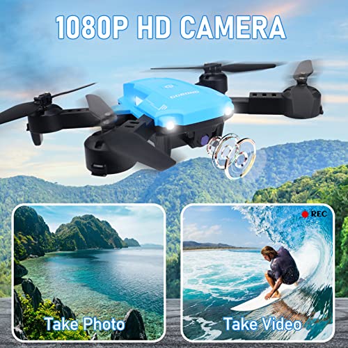 Kids Drone with Camera 1080P HD, Mini WiFi Drone with Battery for Teenagers Adults, Foldable RC Quadcopter, 360Â°Tumbling, Speed Adjustment, Altitude Hold, Headless Mode, Toys Gifts for Boys Girls by GGBOND