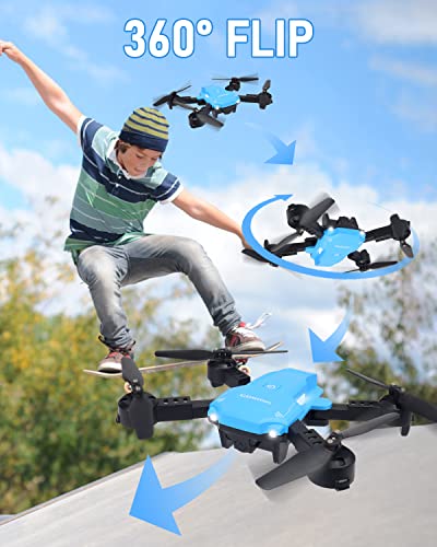 Kids Drone with Camera 1080P HD, Mini WiFi Drone with Battery for Teenagers Adults, Foldable RC Quadcopter, 360Â°Tumbling, Speed Adjustment, Altitude Hold, Headless Mode, Toys Gifts for Boys Girls by GGBOND