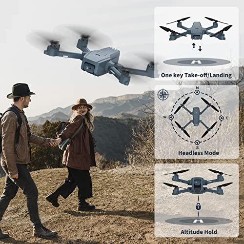 X15 Drone with Camera for Adults 4K, Foldable FPV Drones, RC Quadcopter Multirotors with 5G Transmission, Electronically Camera, One Key Start, Altitude Hold, 3D Flip, Custom Route, 2 Batteries by X-IMVNLEI