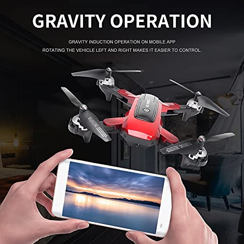 LOZENGE HJ38 GPS Drone Follow Me WiFi Quadcopter Helicopter 1080P Camera Drone RC Drone with Camera FPV 120Â° Wide-angle Camera + V-Sign + Gesture Video/Photography (2 Battery&1080P WiFi Camera, Red) from Lozenge