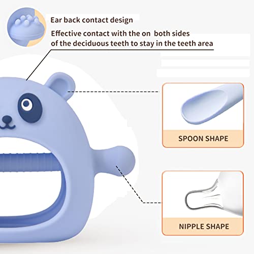 Silicone Teething Toys for Babies 0-6 Months Infants,Baby Toys 6-12 Months Baby Teether Toys Anti Drop Hand Chew Toys for Sucking Needs,Hand Teething Pacifier for Breast Feeding Babies,Blue from bybeleca