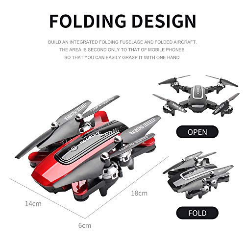 LOZENGE HJ38 GPS Drone Follow Me WiFi Quadcopter Helicopter 1080P Camera Drone RC Drone with Camera FPV 120Â° Wide-angle Camera + V-Sign + Gesture Video/Photography (2 Battery&1080P WiFi Camera, Red) from Lozenge