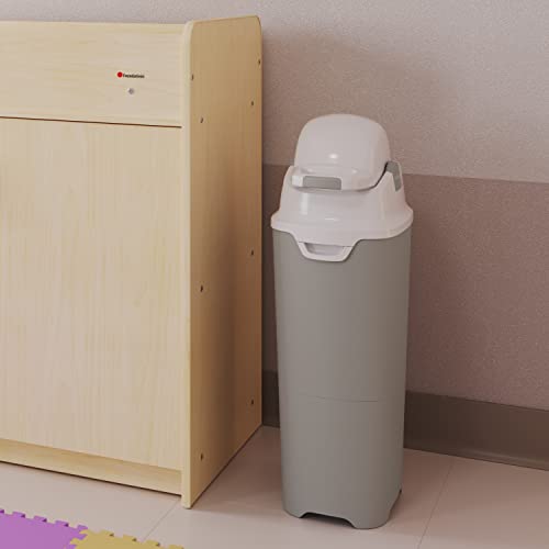 Foundations Premium Tall Diaper Pail with Airtight Lid, Diaper Disposal for Childcare Centers and Home Use (Gray) from Foundations