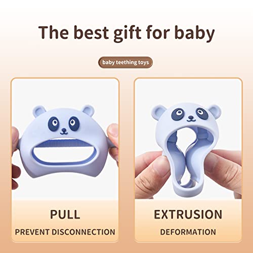 Silicone Teething Toys for Babies 0-6 Months Infants,Baby Toys 6-12 Months Baby Teether Toys Anti Drop Hand Chew Toys for Sucking Needs,Hand Teething Pacifier for Breast Feeding Babies,Blue from bybeleca