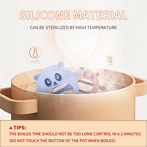 Silicone Teething Toys for Babies 0-6 Months Infants,Baby Toys 6-12 Months Baby Teether Toys Anti Drop Hand Chew Toys for Sucking Needs,Hand Teething Pacifier for Breast Feeding Babies,Blue from bybeleca