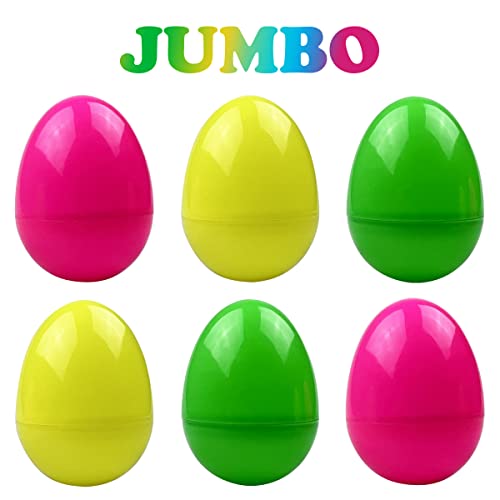 Jofan 6 Pack Prefilled Jumbo Plastic Easter Eggs with Light Up Dinosaur Bath Toys Inside for Kids Boys Girls Toddlers Easter Basket Stuffers Gifts Party Favors from Jofan