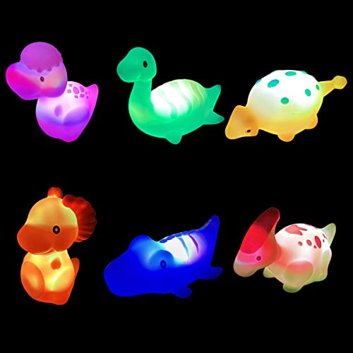 Jofan 6 Pack Prefilled Jumbo Plastic Easter Eggs with Light Up Dinosaur Bath Toys Inside for Kids Boys Girls Toddlers Easter Basket Stuffers Gifts Party Favors from Jofan