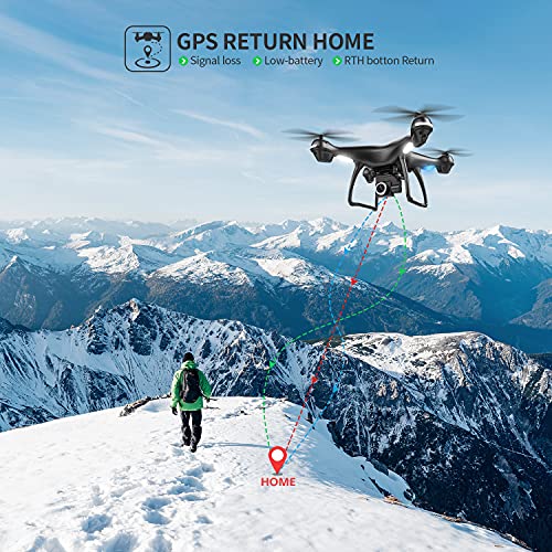 Holy Stone 2K GPS FPV RC Drone HS100 with HD Camera Live Video and GPS Return Home, Large Quadcopter with Adjustable Wide-Angle Camera, Follow Me, Altitude Hold, 18 Minutes Flight, Long Control Range by Holy Stone