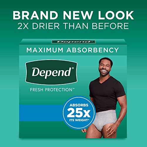 Depend FIT-Flex Incontinence Underwear Men, Maximum Absorbency, Grey, Small/Medium, 80 Count from Kimberly-Clark Corp.