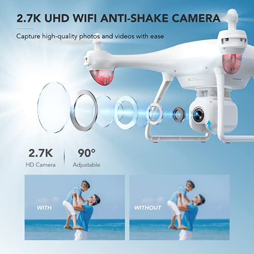 Potensic P5 FPV Drone with 2.7K Camera Live Video for Adults and Kids, Quadcopter Helicopter with Gravity Sensor, Altitude Hold, Headless Mode, Trajectory Flight and 3D Flip, 40 Mins Flight Time from Potensic
