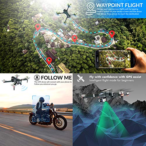 Contixo F35 GPS Drone with 4K UHD Camera 2-Axis Self stabilizing Gimbal 5G WiFi FPV RC Quadcopter Brushless Drone for Adults, Bonus 64GB SD Card Carrying Case by Contixo