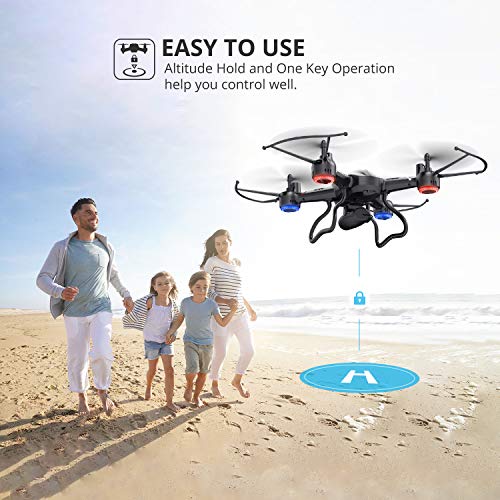 Holy Stone F181W 1080P FPV Drone with HD Camera for Adult Kid Beginner, RC Quadcopter with Carrying Case, Voice Control, Gesture Control, Wide-Angle Live Video, Altitude Hold, 2 Batteries, Easy to Fly by Holy Stone