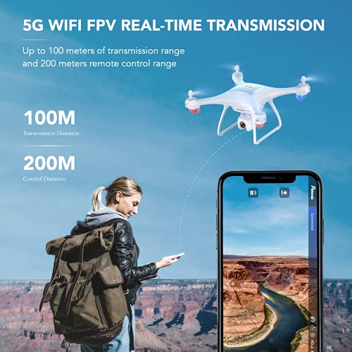 Potensic P5 FPV Drone with 2.7K Camera Live Video for Adults and Kids, Quadcopter Helicopter with Gravity Sensor, Altitude Hold, Headless Mode, Trajectory Flight and 3D Flip, 40 Mins Flight Time from Potensic