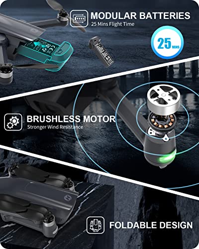 Holy Stone HS710 Drones with Camera for Adults 4K, GPS FPV Foldable 5G Quadcopter for Beginners with Optical Flow Positioning, Auto Return Home, Follow Me, Brushless Motor, 50 Mins Long Flight Time by Holy Stone