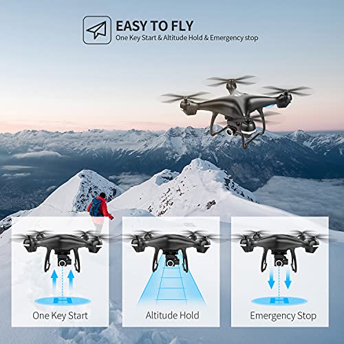 Holy Stone 2K GPS FPV RC Drone HS100 with HD Camera Live Video and GPS Return Home, Large Quadcopter with Adjustable Wide-Angle Camera, Follow Me, Altitude Hold, 18 Minutes Flight, Long Control Range by Holy Stone