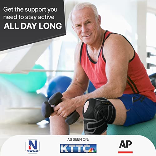 Dr. Brace ELITE Knee Brace with Side Stabilizers & Patella Gel Pads for Maximum Knee Pain Support and fast recovery for men and women-Please Check How To Size Video (X-Large, Mercury) by DR. BRACE