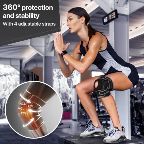Dr. Brace ELITE Knee Brace with Side Stabilizers & Patella Gel Pads for Maximum Knee Pain Support and fast recovery for men and women-Please Check How To Size Video (X-Large, Mercury) by DR. BRACE