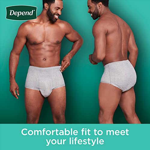 Depend FIT-Flex Incontinence Underwear Men, Maximum Absorbency, Grey, Small/Medium, 80 Count from Kimberly-Clark Corp.